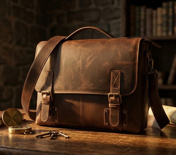 Heritage Cognac Leather Multi-Way Crossbody and Belt Pouch